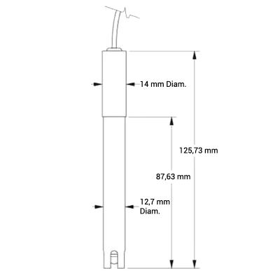 Schéma électrode de pH Hydroponique Broadley James- C2451C - System-c-Industries