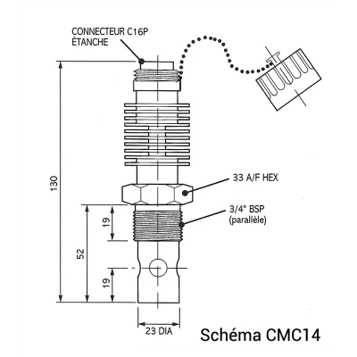 Schéma sonde de conductivité CMC14 - LTH- System-c-industries